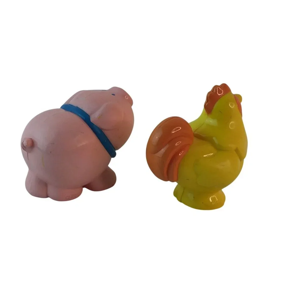 Vintage Shelcore Toys Chunky Farm Animals & Farmer Figures Lot 1990s Pig Sheep H